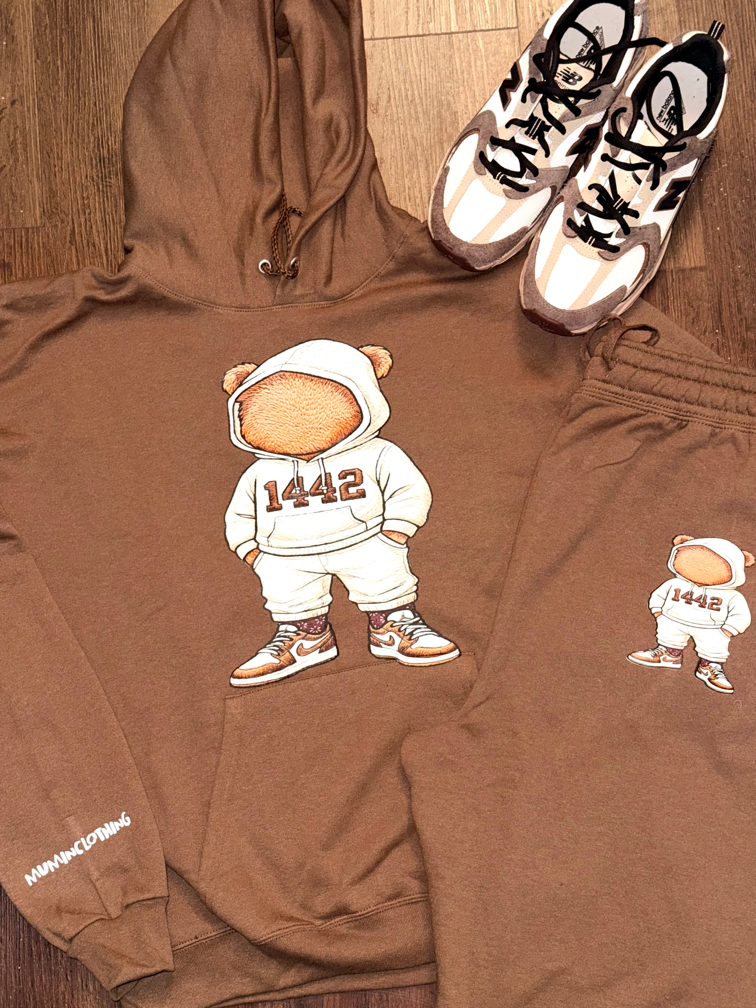 Brown teddy bear sweatsuit