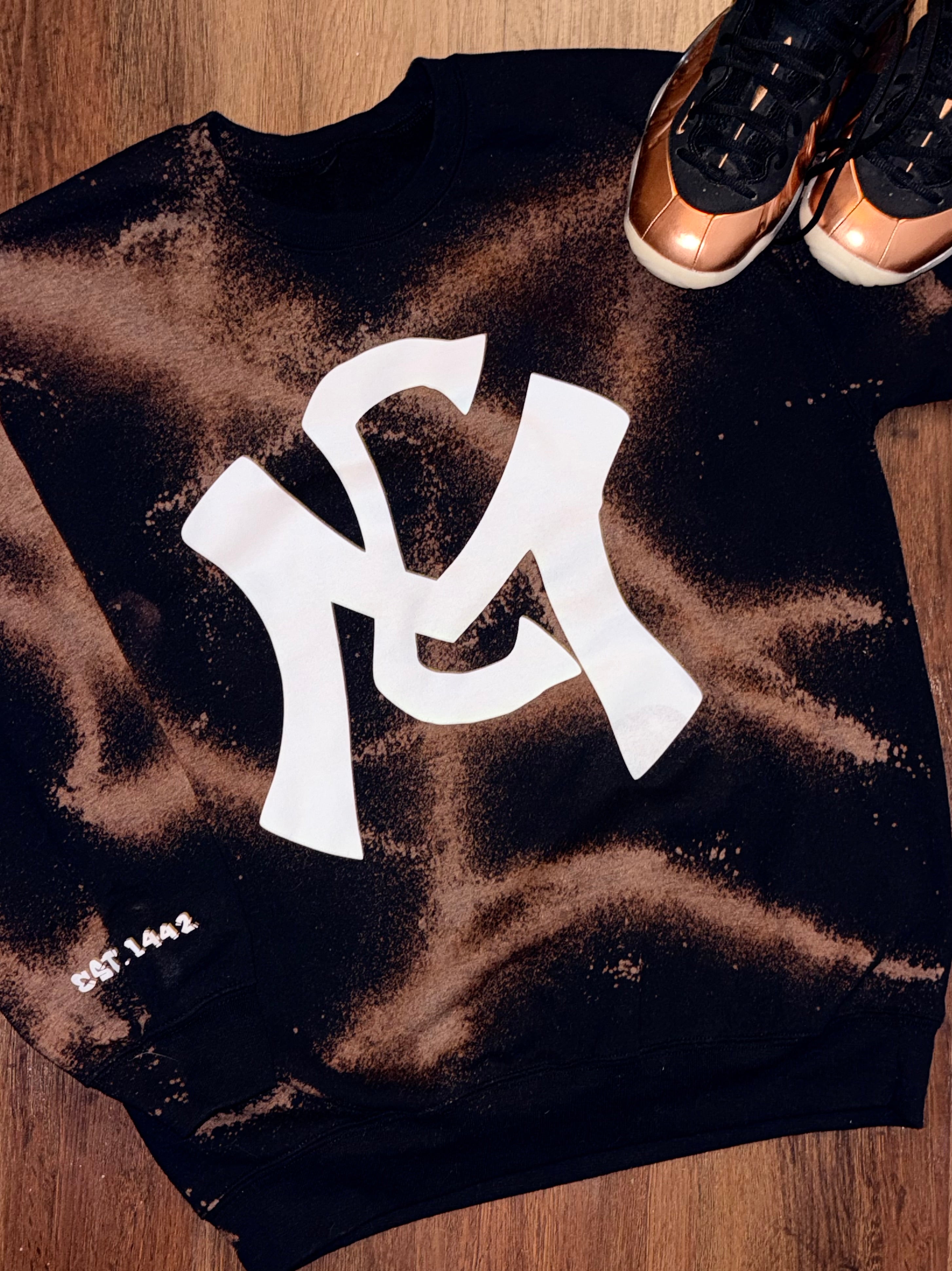 Black bleached logo sweatshirt