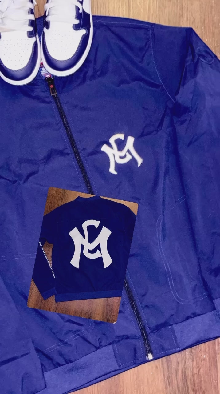 Blue logo windbreaker