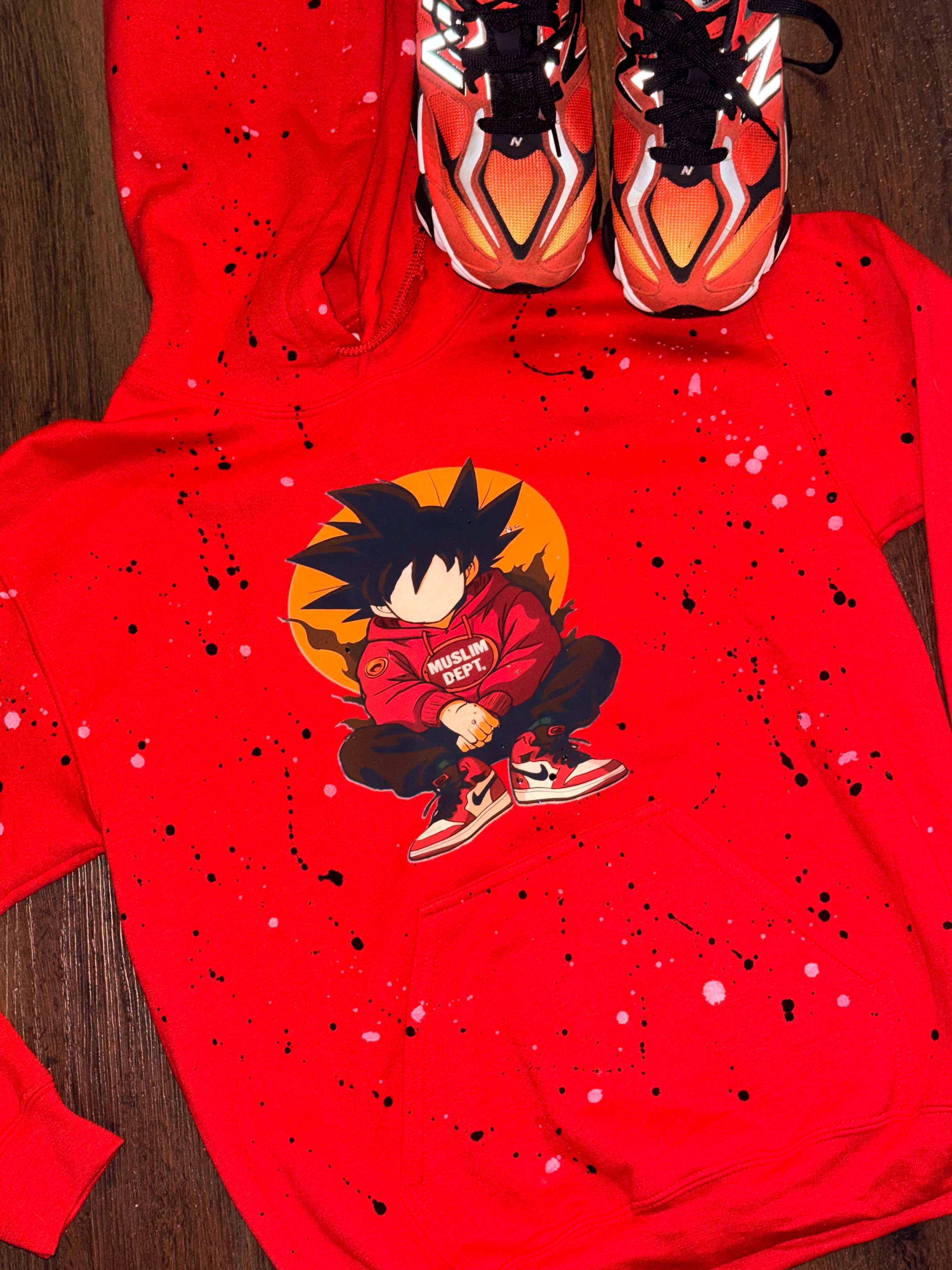 Red Muslim dept anime hoodie