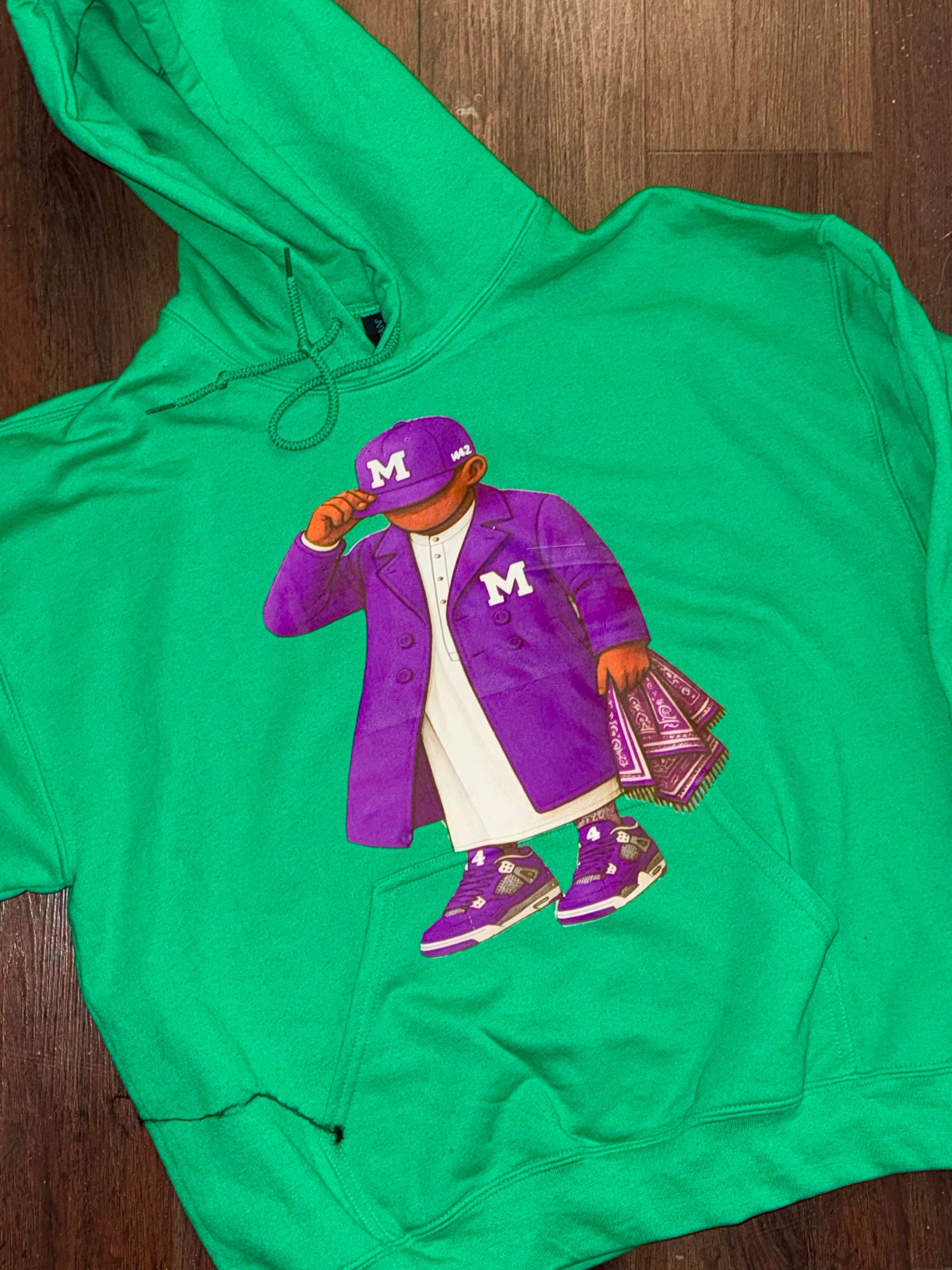 Green Pea coat hoodie