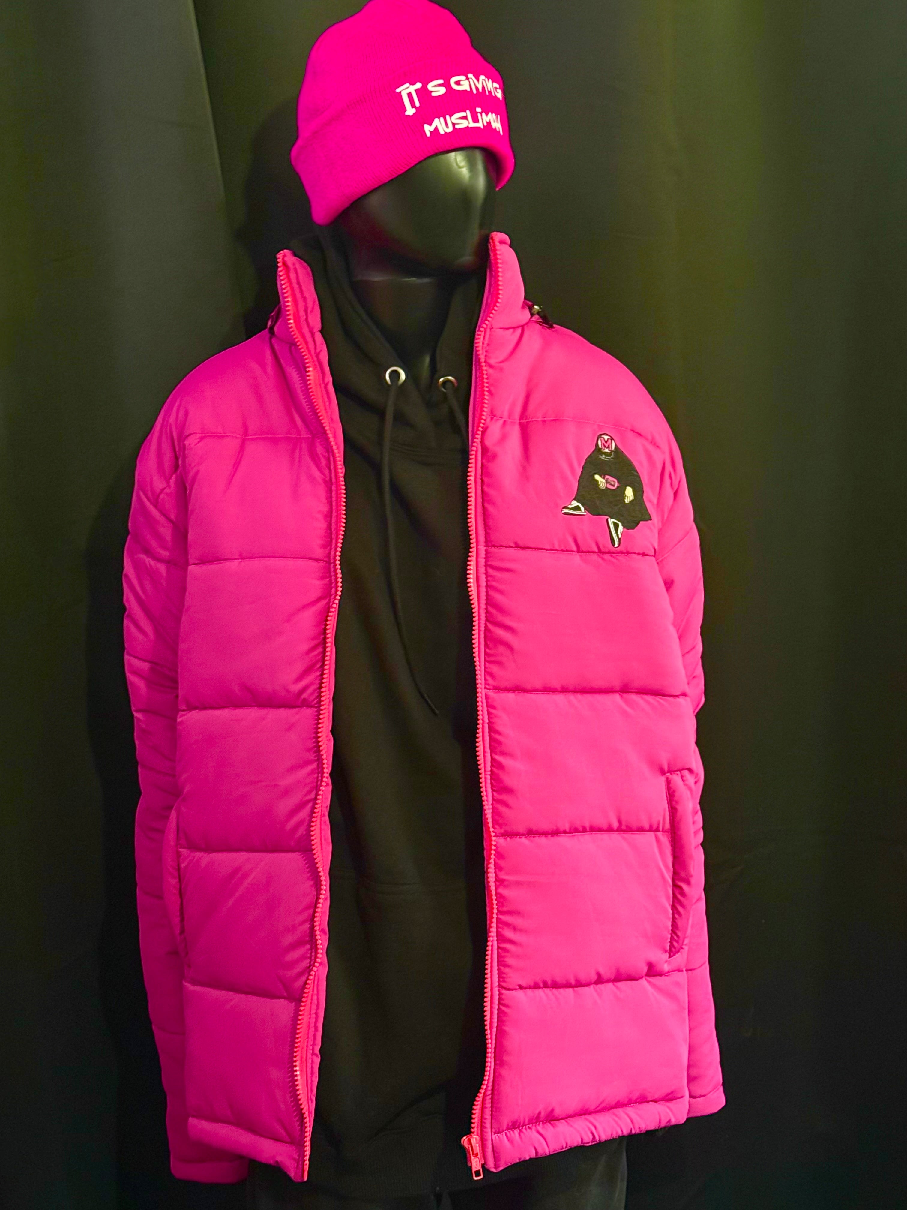 Pink Muslimah puffer coat